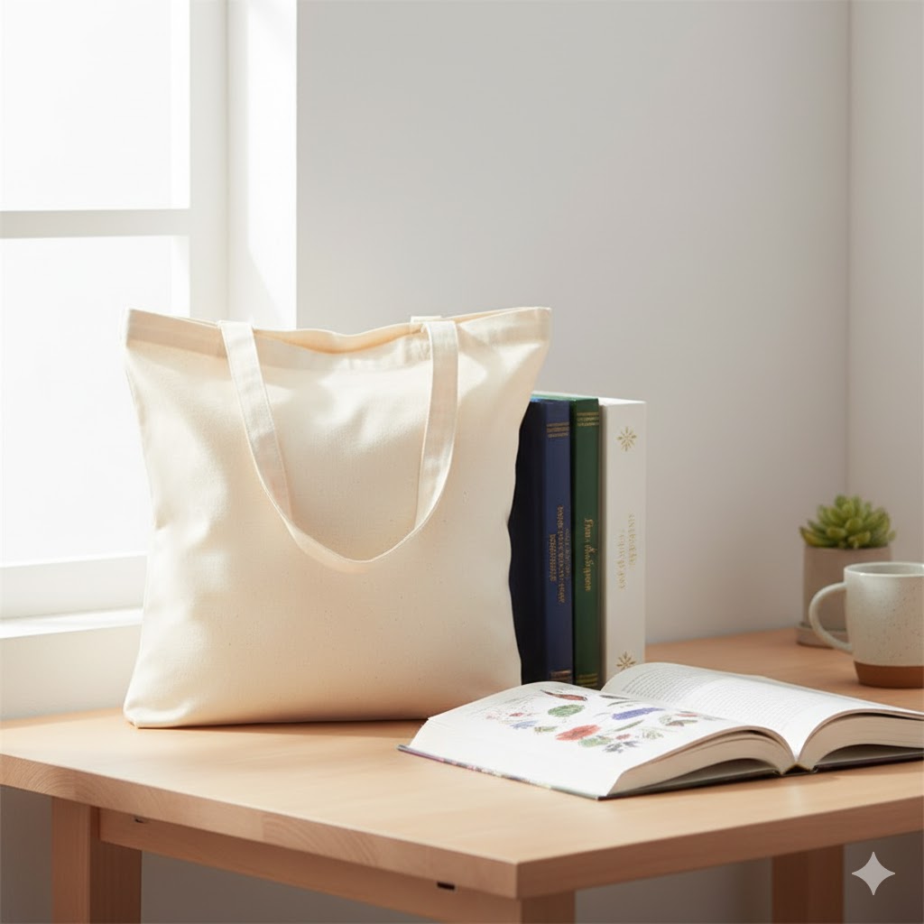 Túi tote canvas basic cho nữ đi học