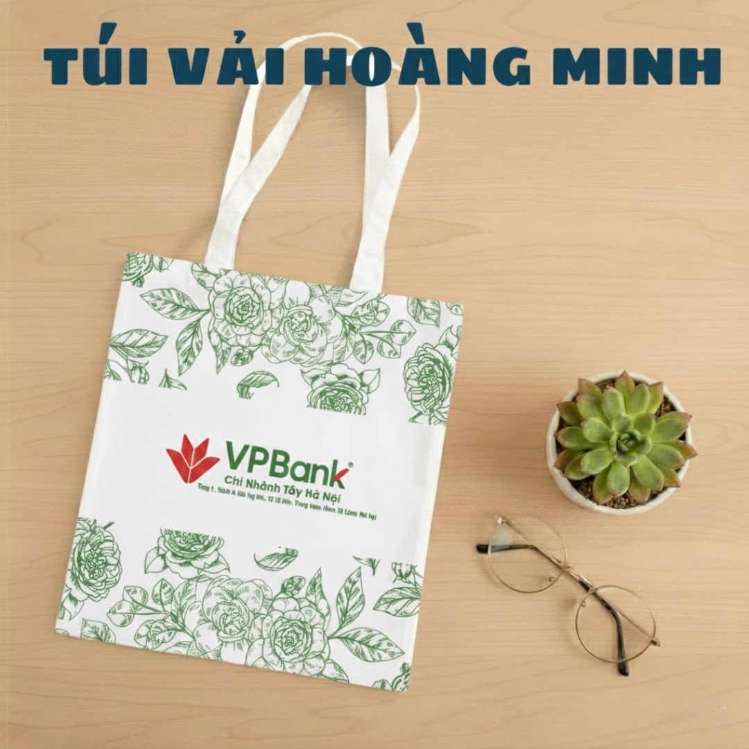 Túi vải quà tặng ngân hàng VP Bank với chất liệu vải canvas