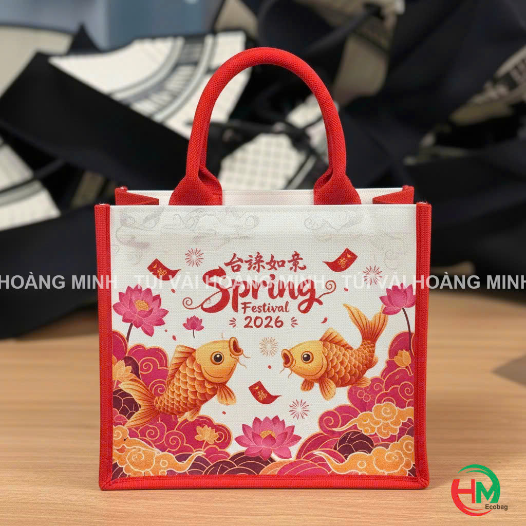 Túi vải đựng quà tết chất liệu vải linen