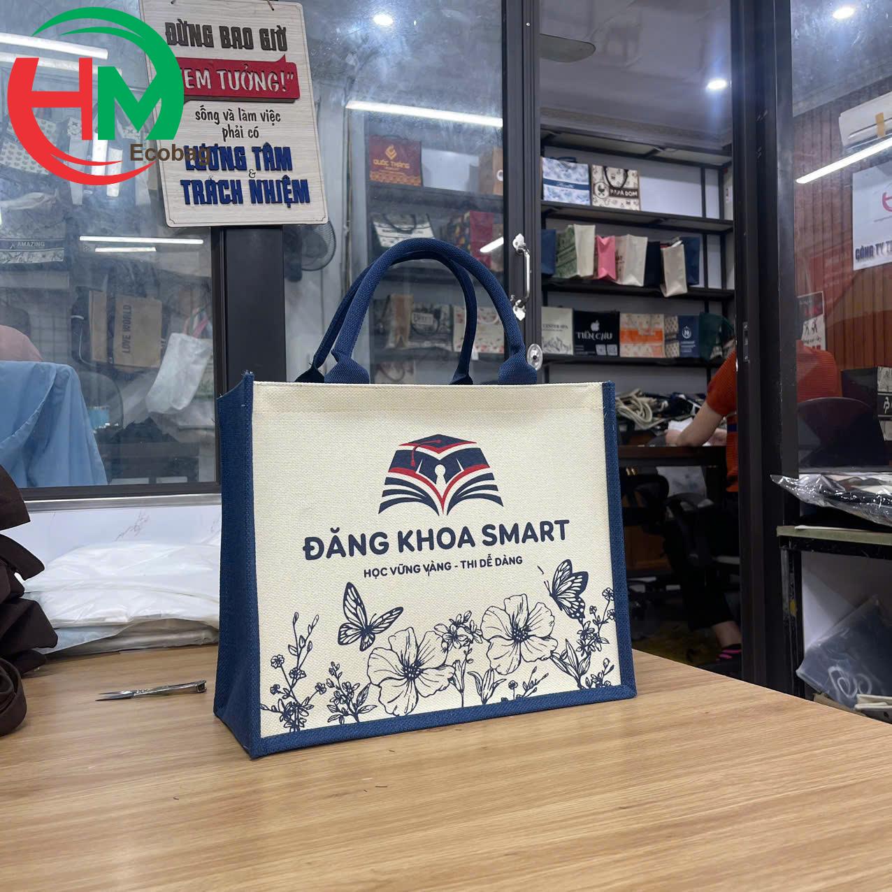 túi vải linen Đăng Khoa Smart sản xuất tại xưởng Túi Vải Hoàng Minh