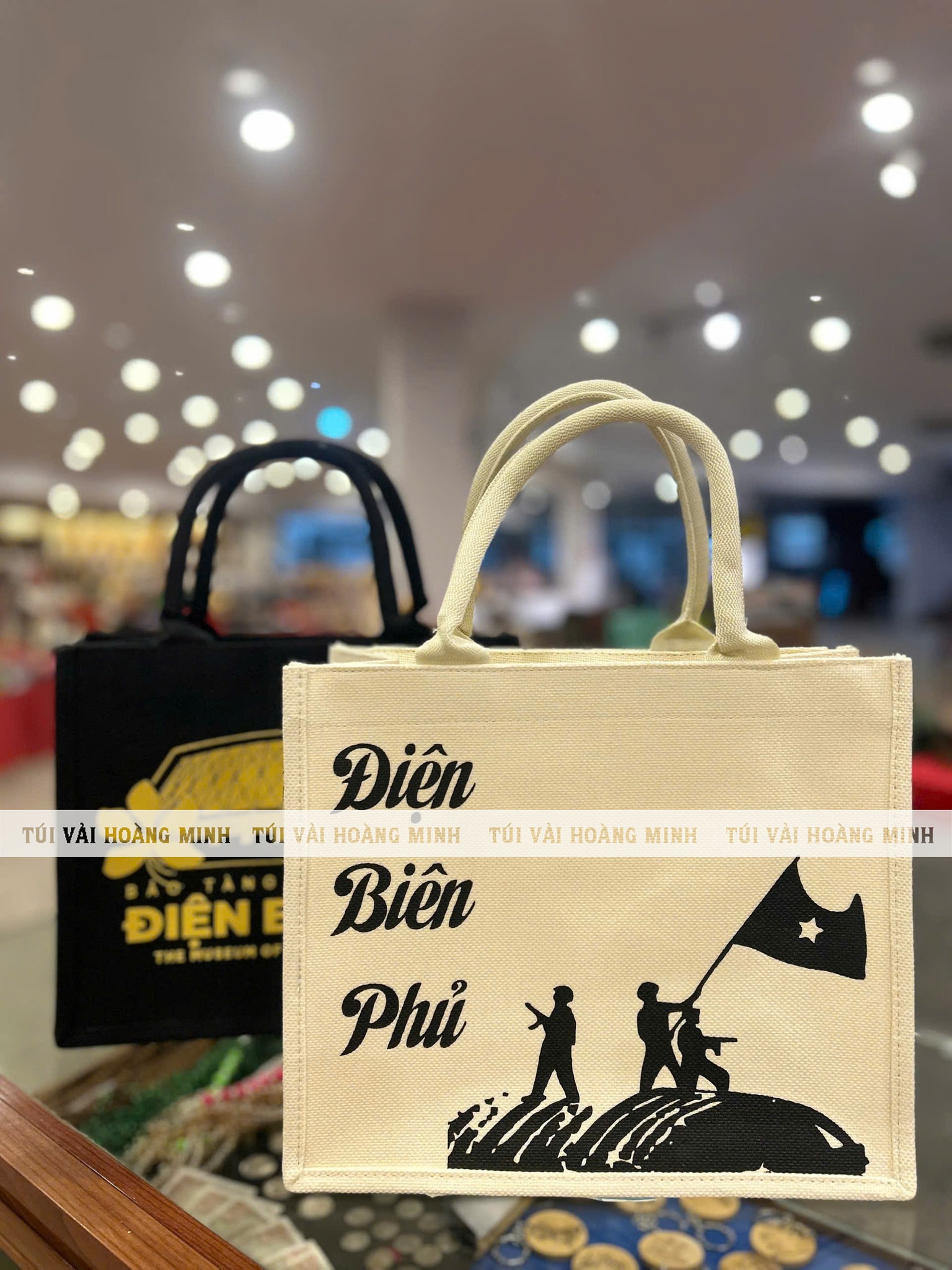 Túi vải linen in logo biểu tượng Điện Biên Phủ