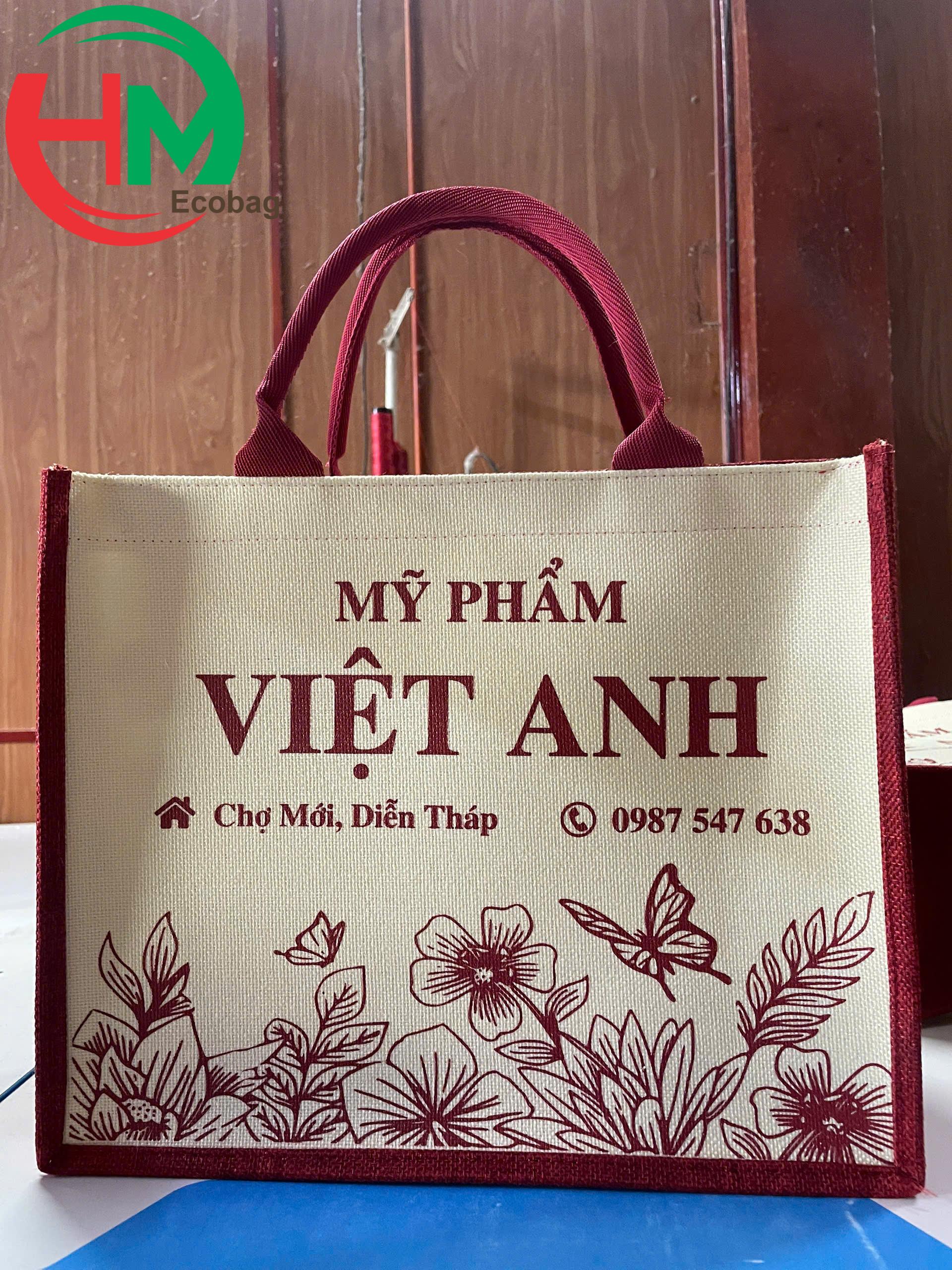 Túi vải linen in logo mỹ phẩm Việt Anh