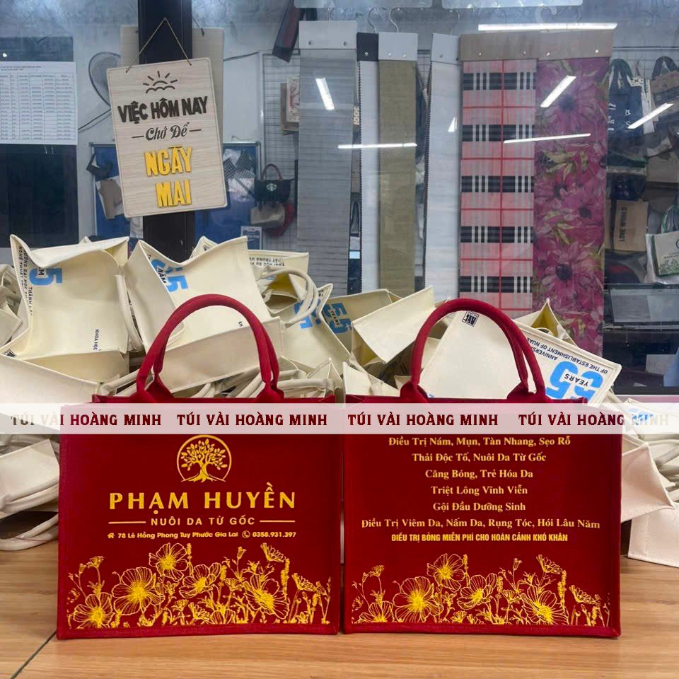 Túi vải linen phạm huyền quà tặng nâng tầm thương hiệu