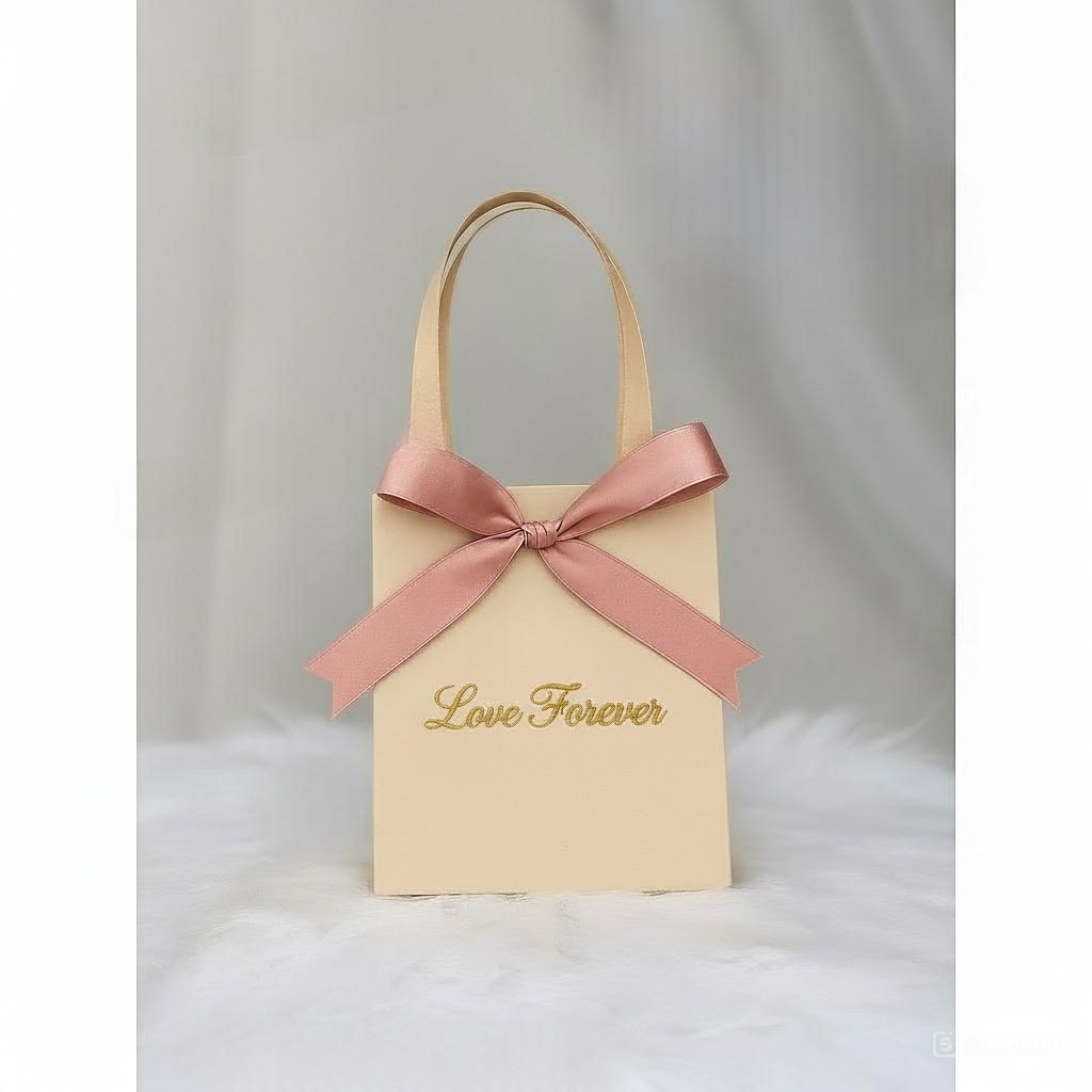 túi linen thêu chữ đựng quà cưới