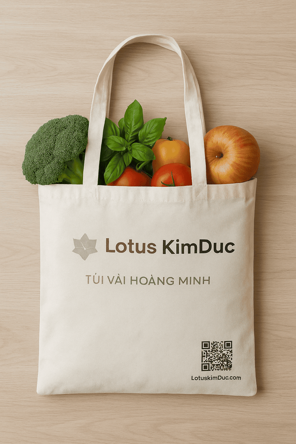 Túi vải quà tặng tái chế thành túi đựng thực phẩm