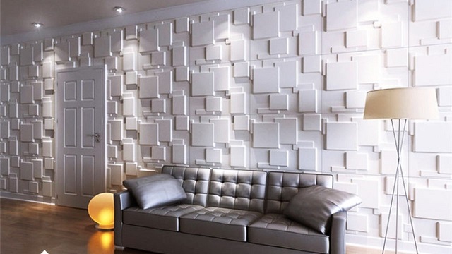 Tấm ốp tường 3D mang lại cảm giác cơi nới rộng rãi cho không gian nội thất
