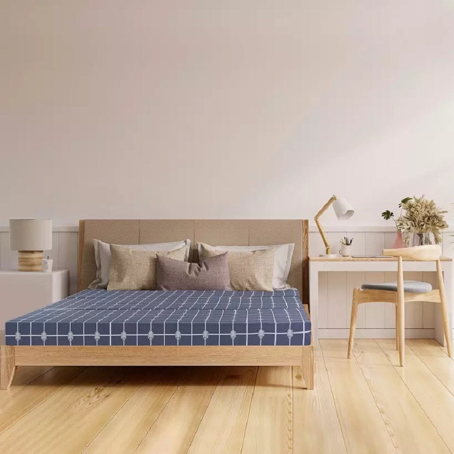 Đệm kẻ caro với gam màu xanh được khách hàng yêu thích