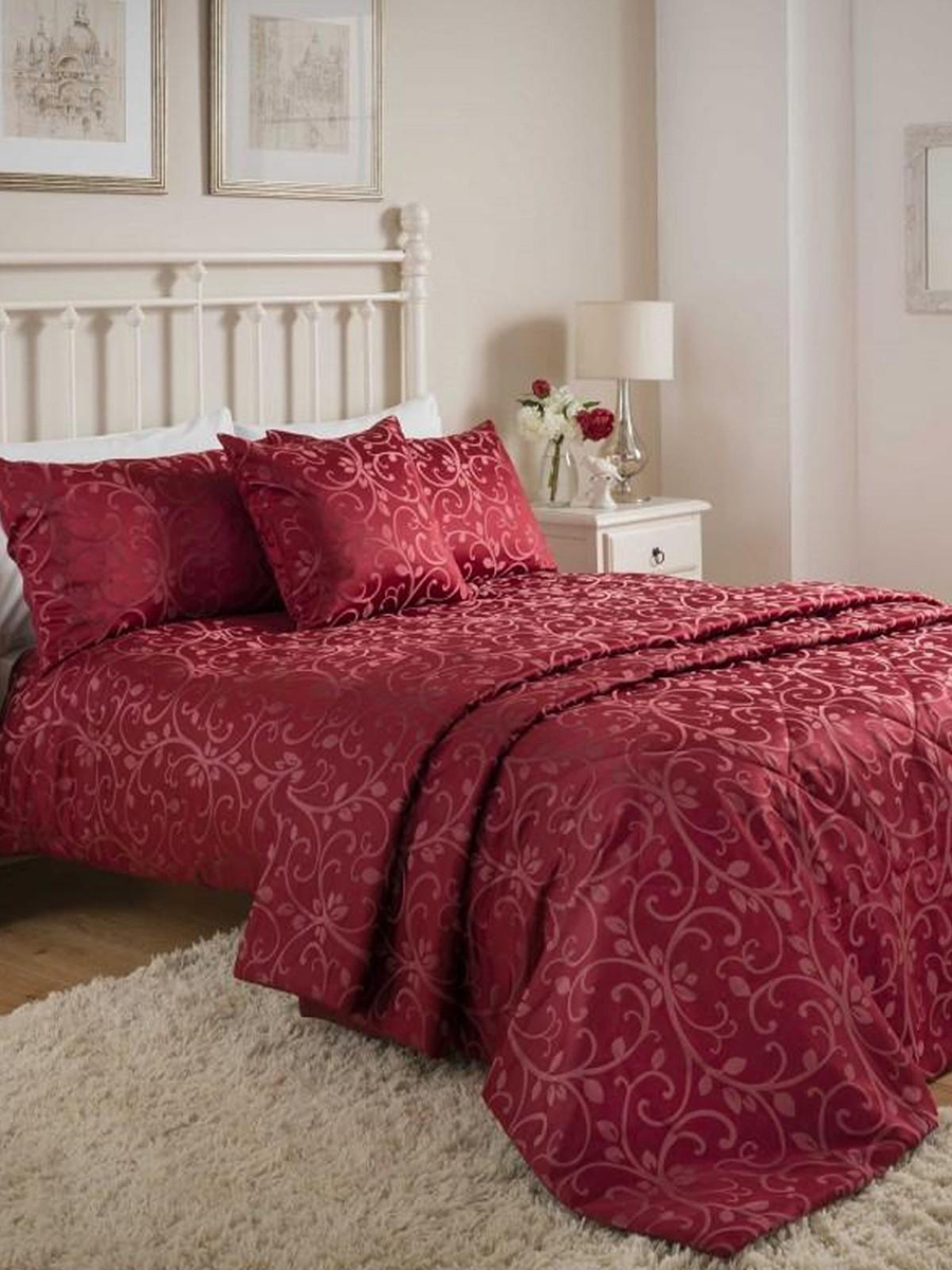 Bộ chăn ga gấm đỏ