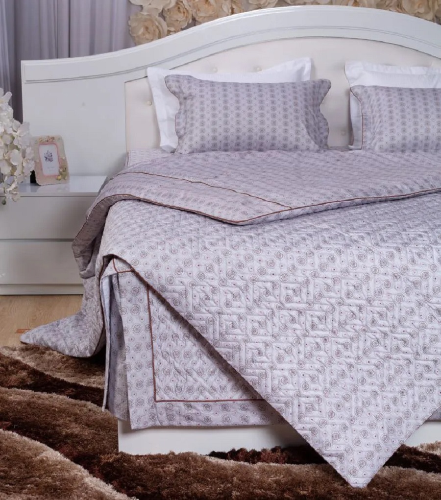 Bộ chần phủ Silky G89 họa tiết hoa lá sang trọng