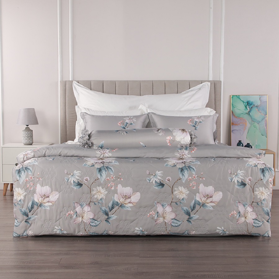 Bộ chần phủ Bellis B06 màu ghi tinh tế, nổi bật