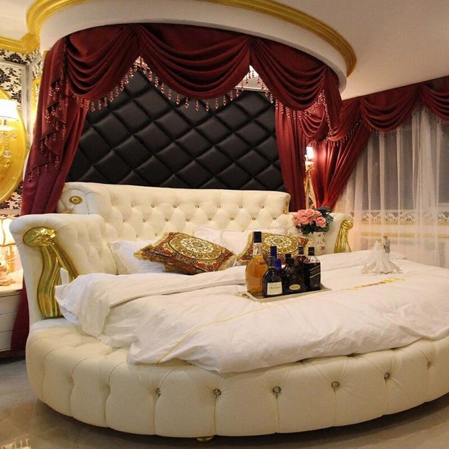 Giường ngủ kết hợp ốp đầu giường cỡ lớn, có thể sử dụng như sofa bed, bọc da cao cấp