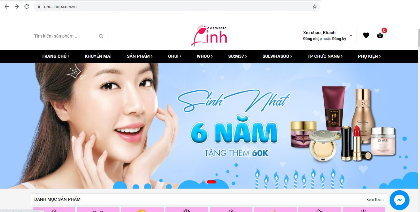 Trang chủ của Linh Cosmetic