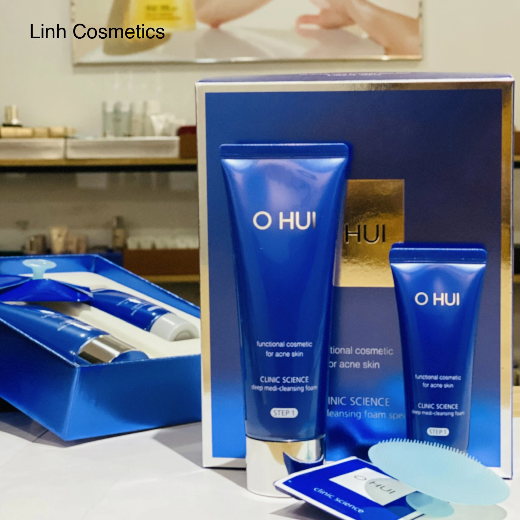 Bộ Sữa Rửa Mặt Trị Mụn Ohui Clinic Science Deep Medi - Cleansing Foam