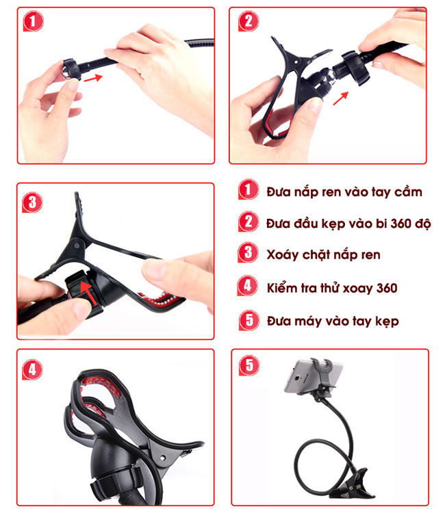 Giá đỡ cho điện thoại kẹp đuôi khỉ đa năng giá rẻ