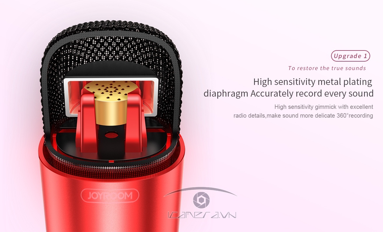 Mic hát karaoke, livestream cho điện thoại Joyroom JR-K1