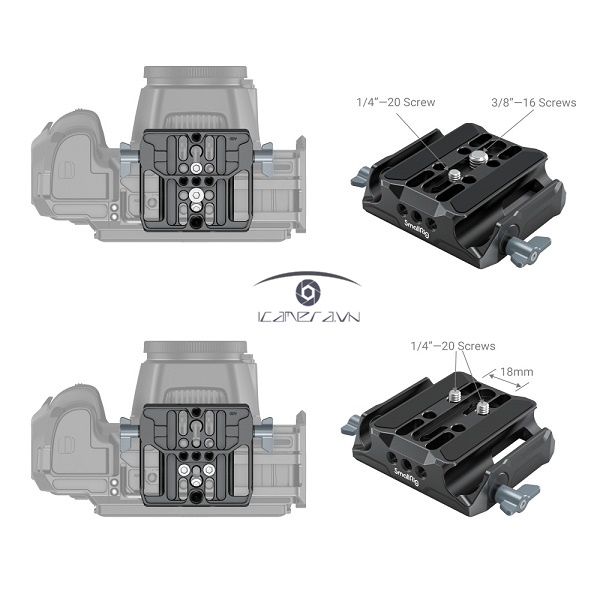 SmallRig Universal LWS Baseplate with Dual 15mm Rod Clamp 3357