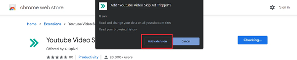Cách tự động bỏ qua quảng cáo video YouTube trên máy tính với trình duyệt Chrome