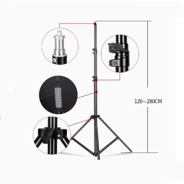 Chân đèn Studio 2.8m Hợp kim đệm không khí