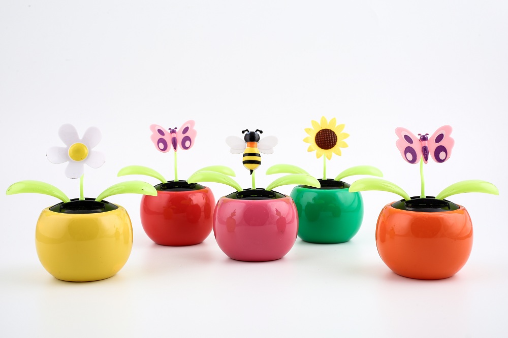 Lọ hoa năng lượng mặt trời trang trí bàn học, taplo xe hơi H-001