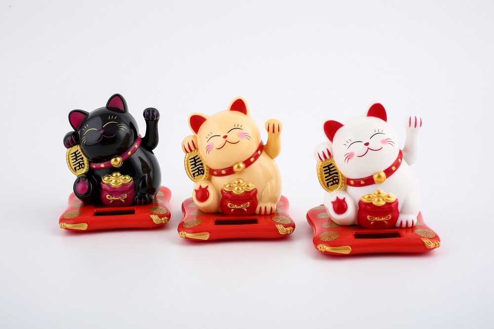 Mèo thần tài may mắn trang trí bàn làm việc, xe hơi M-001