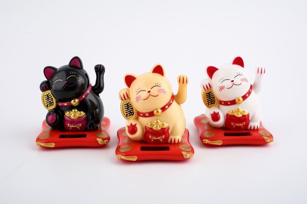 Mèo thần tài may mắn trang trí bàn làm việc, xe hơi M-001