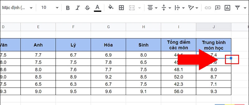 Cách kéo công thức nhanh trong Google Sheet đặt cho cả cột cực nhanh