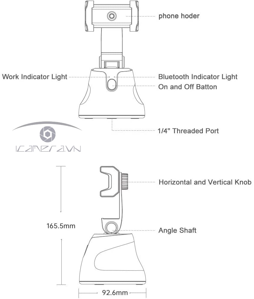 Giá đỡ điện thoại xoay 360 độ tracking holder