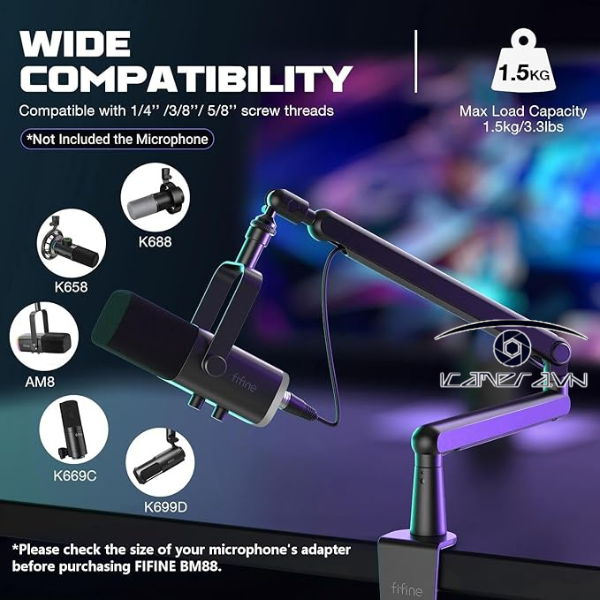 Tay Treo Micro Fifine BM88 Low Profile Chịu Lực Tốt