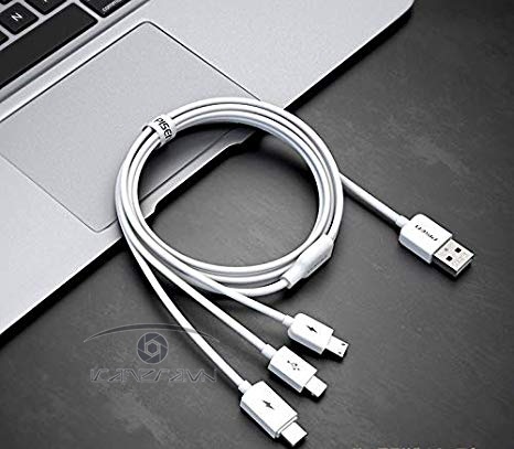 Cáp sạc Pisen 3 trong 1 Type-C Micro USB Lightning dài 1200mm AP07