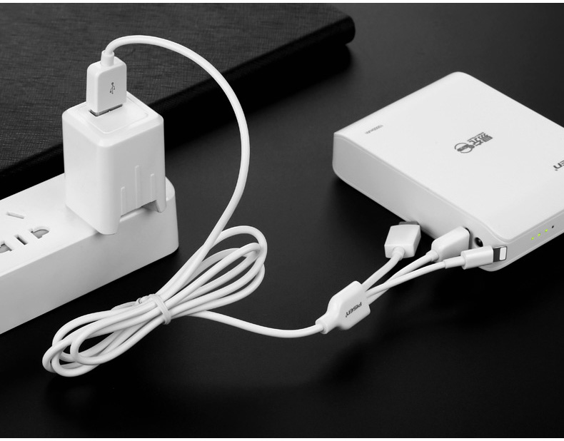 Cáp sạc Pisen 3 trong 1 Type-C Micro USB Lightning dài 1200mm AP07
