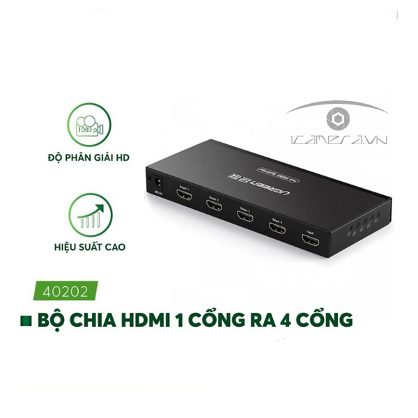 Bộ chia HDMI 1 ra 4 Ugreen UG-40202 FullHD@60Hz , 2K4K@30Hz chính hãng