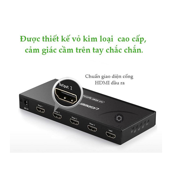 Bộ chia HDMI 1 ra 4 Ugreen UG-40202 FullHD@60Hz , 2K4K@30Hz chính hãng