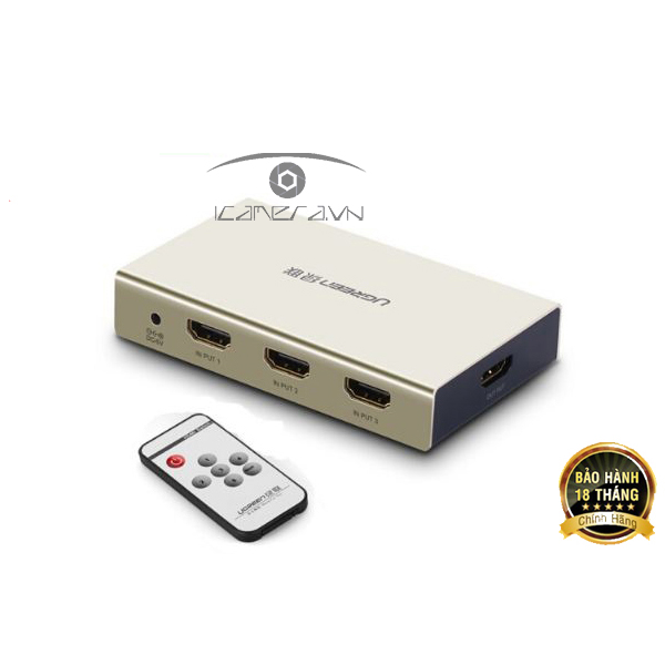 Bộ gộp HDMI 3 vào 1 ra chính hãng Ugreen 40369