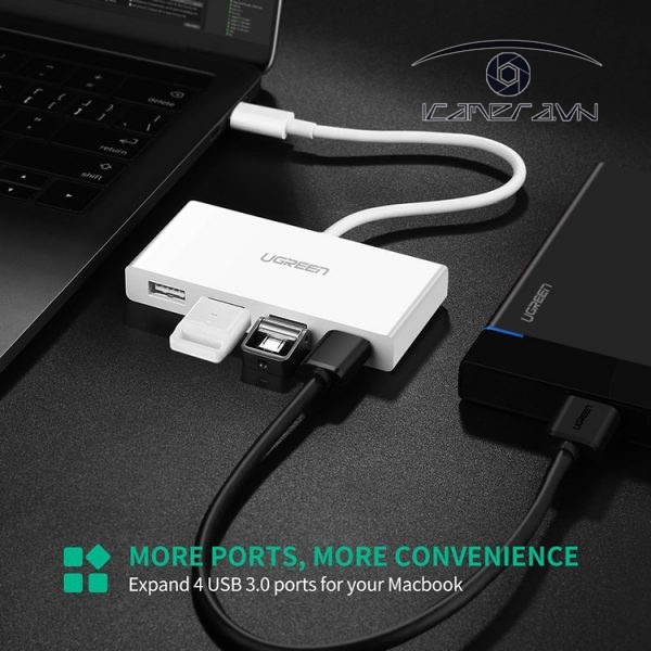 Cáp chuyển USB Type C sang 4 Cổng USB 3.0 Chính hãng Ugreen 40379