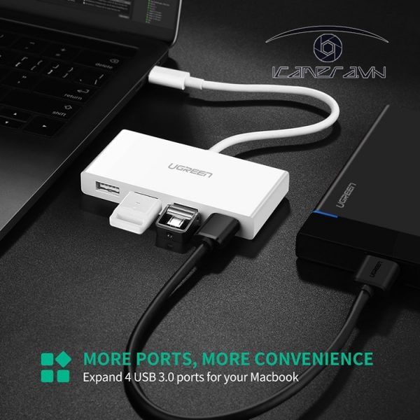 Cáp chuyển USB Type C sang 4 Cổng USB 3.0 Chính hãng Ugreen 40379