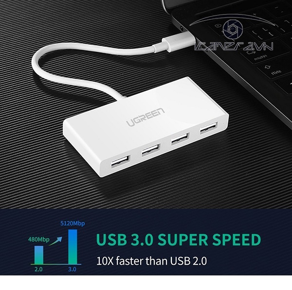 Cáp chuyển USB Type C sang 4 Cổng USB 3.0 Chính hãng Ugreen 40379