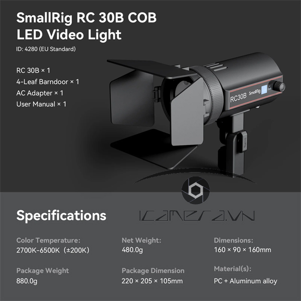 SmallRig RC 30B LED Video Light (EU) 4280