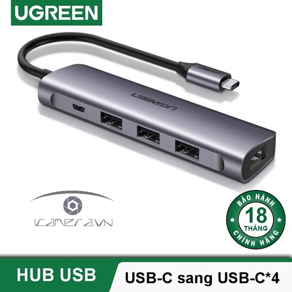 Bộ chia cổng USB Type-C sang 4 cổng USB 3.0 Ugreen 50979