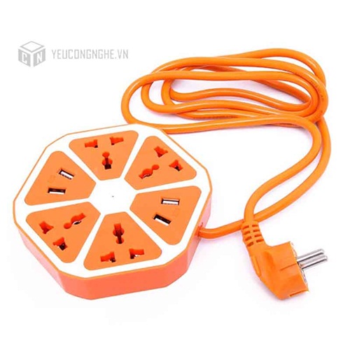 Ổ cắm điện đa năng 4 USB Hexagon Socket hình lục giác