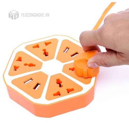 Ổ cắm điện đa năng 4 USB Hexagon Socket hình lục giác
