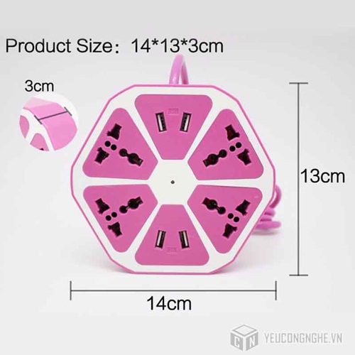 Ổ cắm điện đa năng 4 USB Hexagon Socket hình lục giác