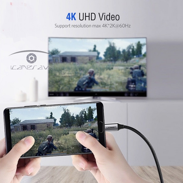 Cáp USB Type C to HDMI Ugreen 50570 dài 1,5m hỗ trợ 3D,4K cao cấp