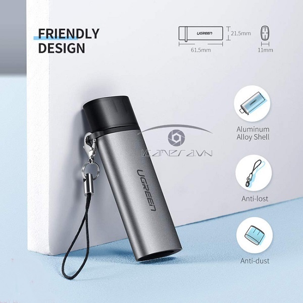 Đầu đọc thẻ nhớ SD/TF chuẩn USB Type C Ugreen 50704 chính hãng