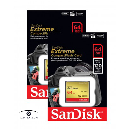 Thẻ nhớ máy ảnh extreme CF 64GB Sandisk 120MB/s R, 85MB/s SDCFXSB-064G-G46