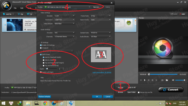 Hướng dẫn convert phim 2D sang phim 3D SBS
