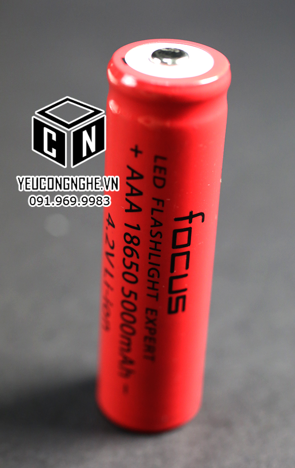 Pin sạc 4.2V cho đèn pin Focus Lithium Ion rechargeable 186500