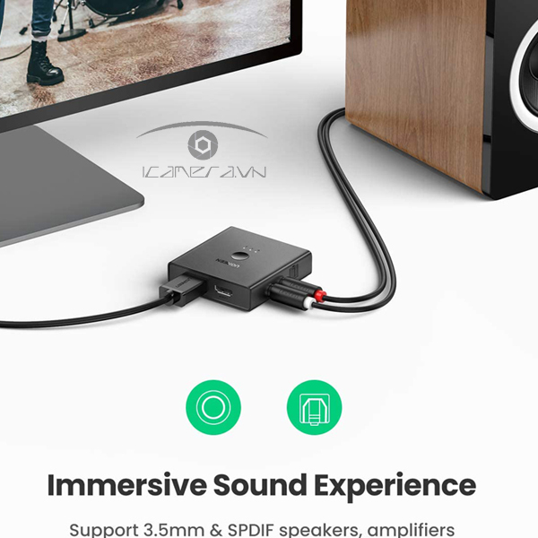 Bộ gộp HDMI 2 vào 2 ra chuẩn HDMI 2.0 hỗ trợ 4K/60Hz Ugreen 70689