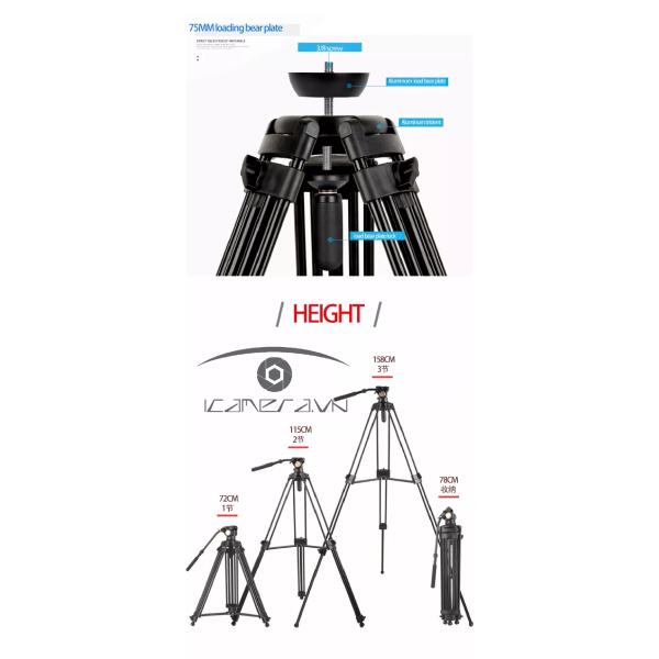 Chân Máy Quay Beike Q880A Chính Hãng