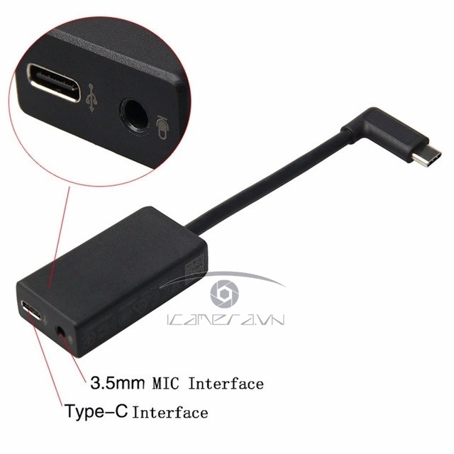 Mic Adapter chuyển tín hiệu cho Gopro Hero 5/6/7 Type-C sang 3.5mm chính hãng