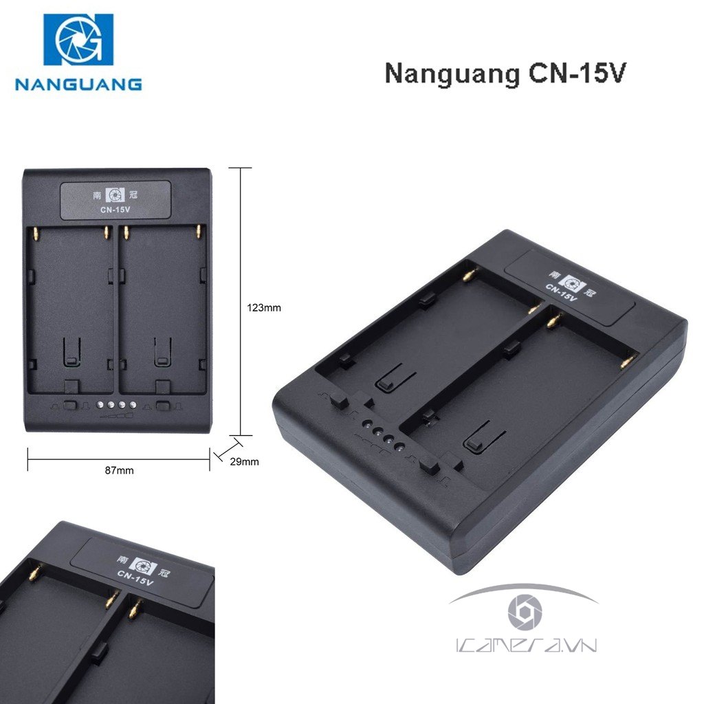 Adapter Nanguang CN-15V chuyển đổi pin NP-F series sang V-mount